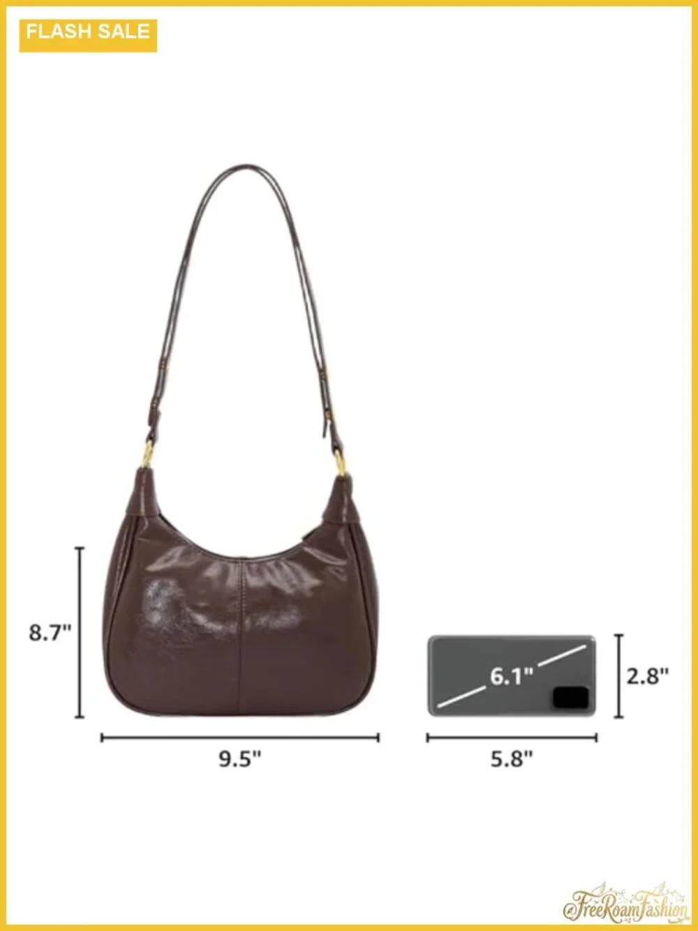 Small Hobo Purse for Women Retro Crescent Shoulder Bag Vegan Leather